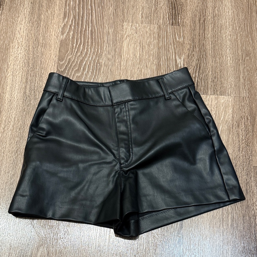 Black Leather Shorts